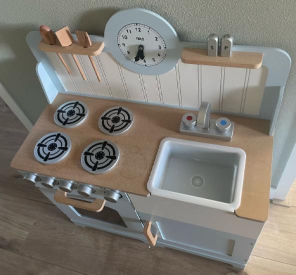 Kinderkeukentje blauw hout