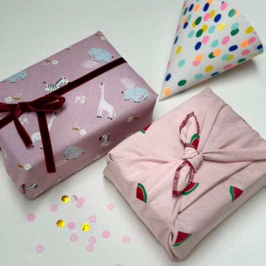 Herbruikbaar inpakpapier roze