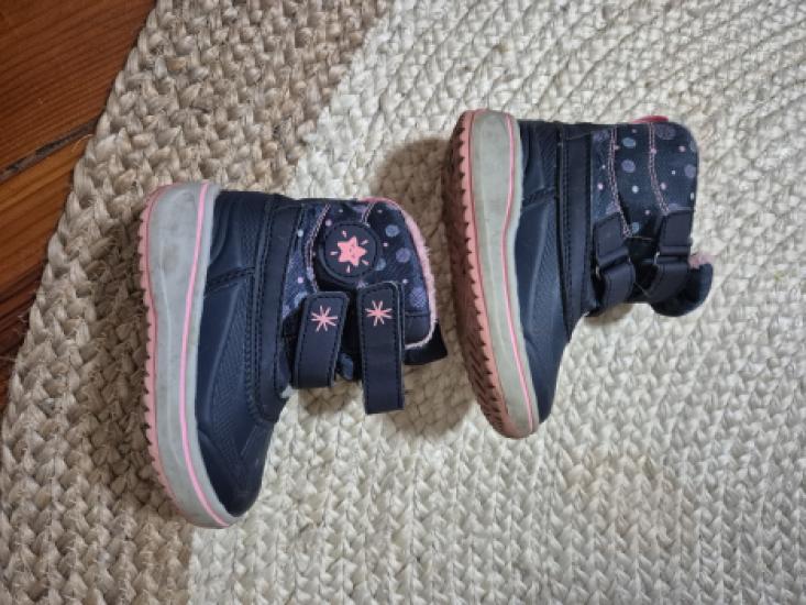Snowboots maat 23 donkerblauw roze