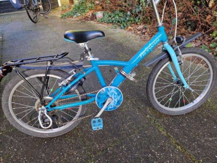 Mooie blauwe B'Twin fiets, 20 inch, 6 versnellinge