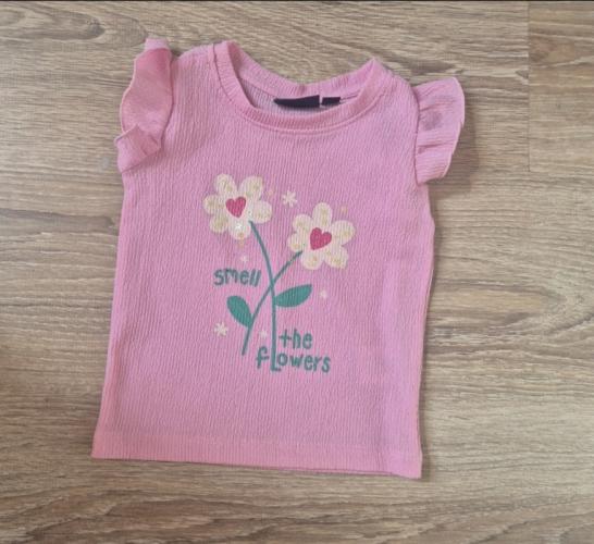 Shirtje Bloemen Roze Maat 92