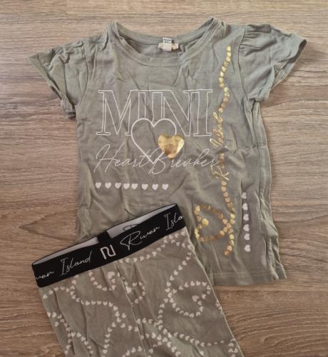 Setje River Island Groen Mini Hartjes Goud Maat 92