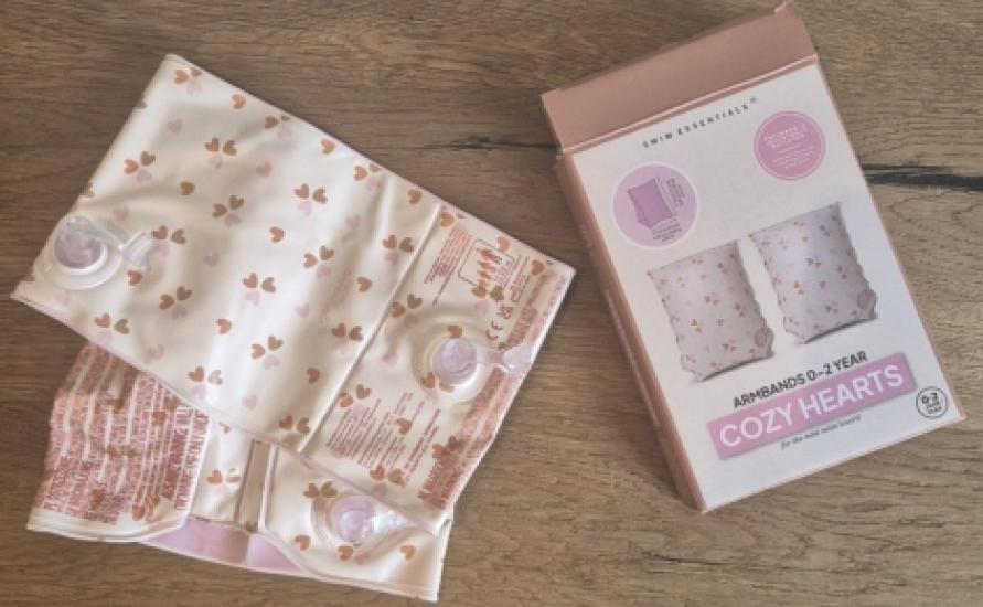 Zwembandjed 0-2 jaar Hartjes < 15 kg Roze