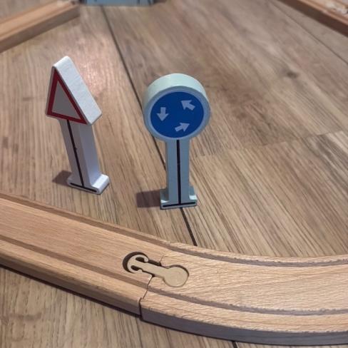 Houten treinbaan set