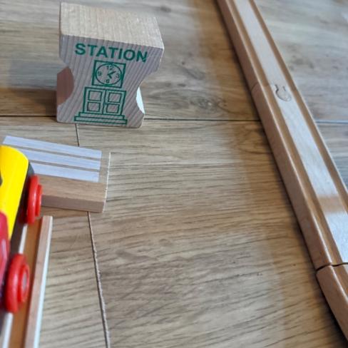 Houten treinbaan set