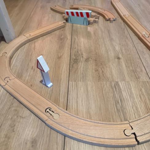 Houten treinbaan set