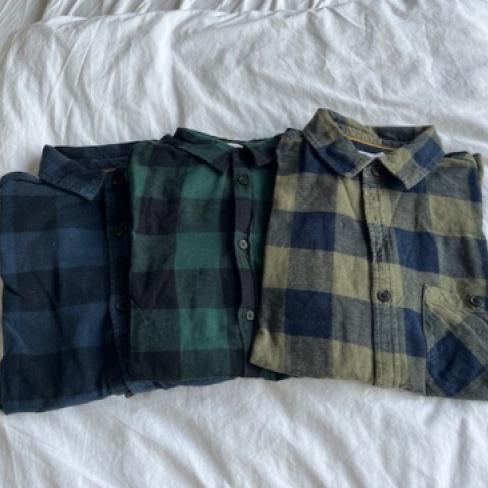 3 flanel overhemden / blouse 152 en 158 Zara/HM